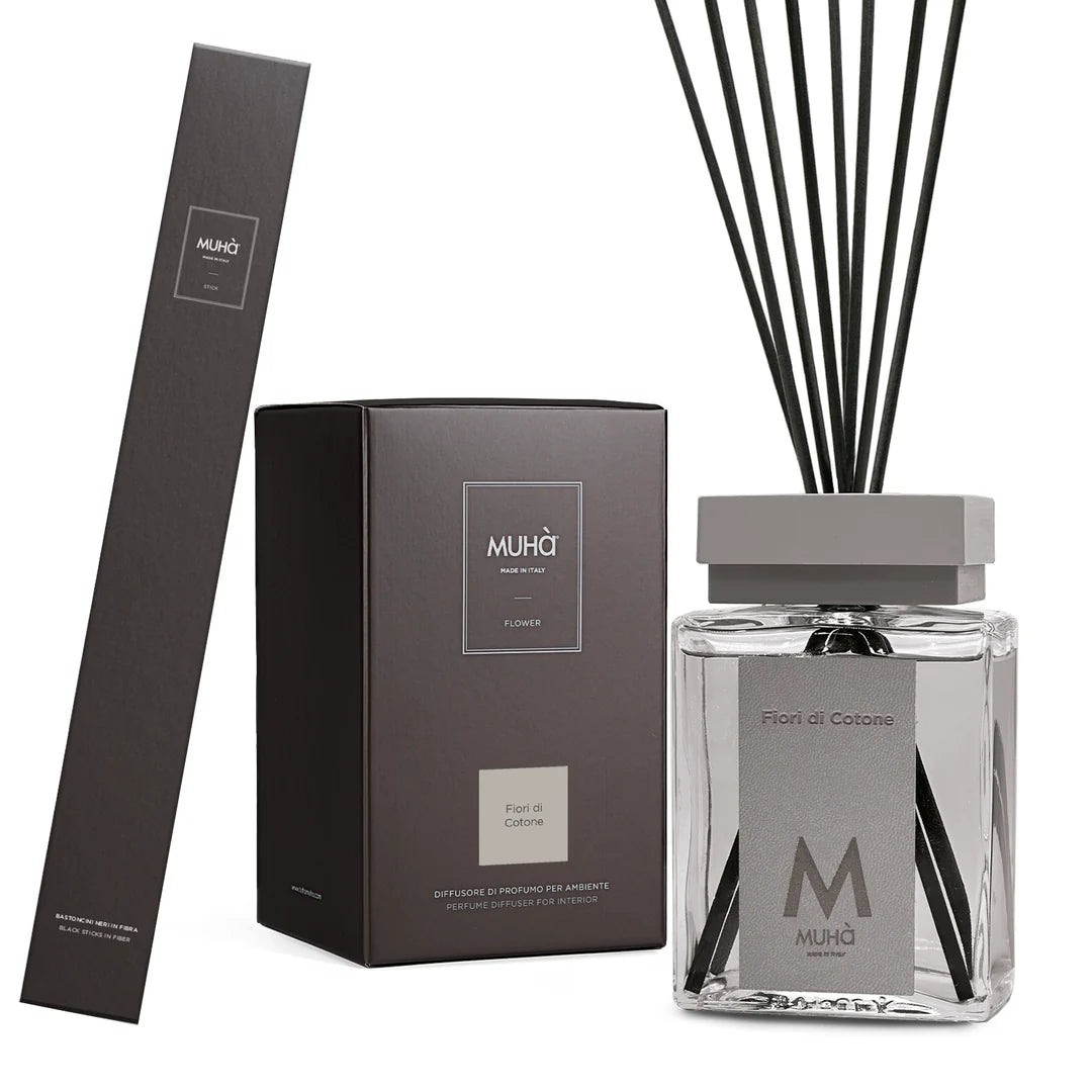 Profumatore Muhà Bastoncino Fiori di Cotone - 1000ml grigio